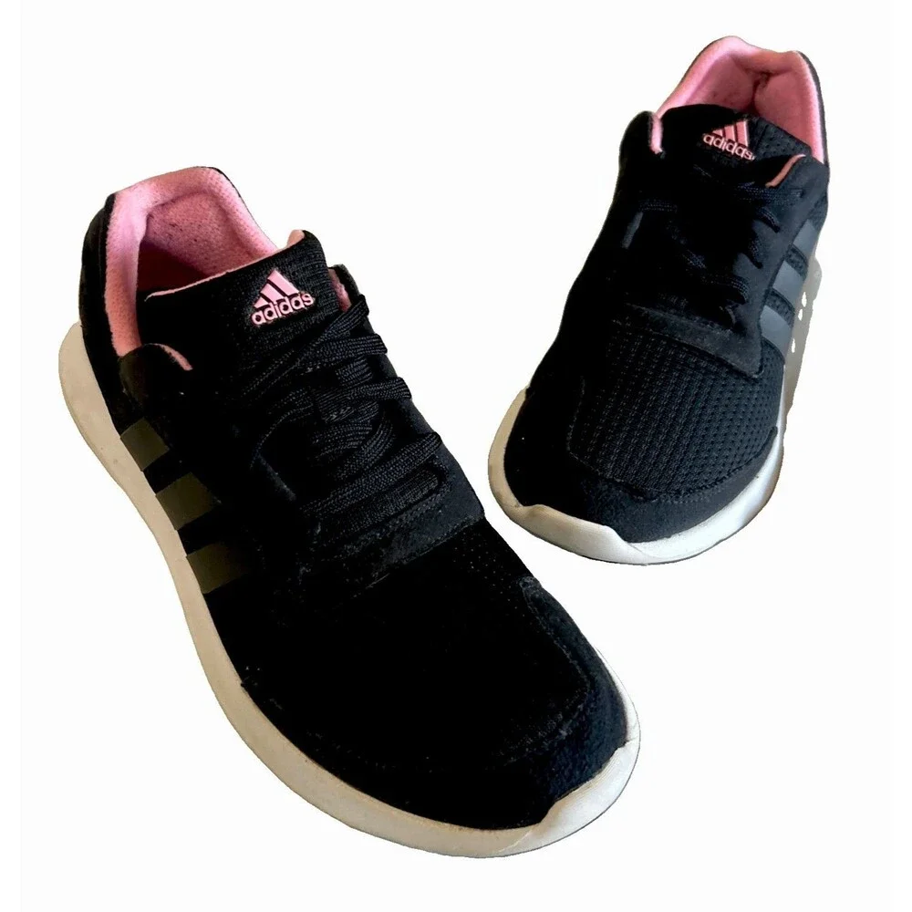 Adidas Element Refresh Supercloud Womens Sz 9 Black Pink Running Sneaker AF6474